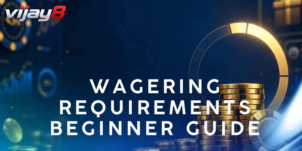 vijay8 beginner guide graphic explaining wagering requirements with bonus multiplier and turnover steps